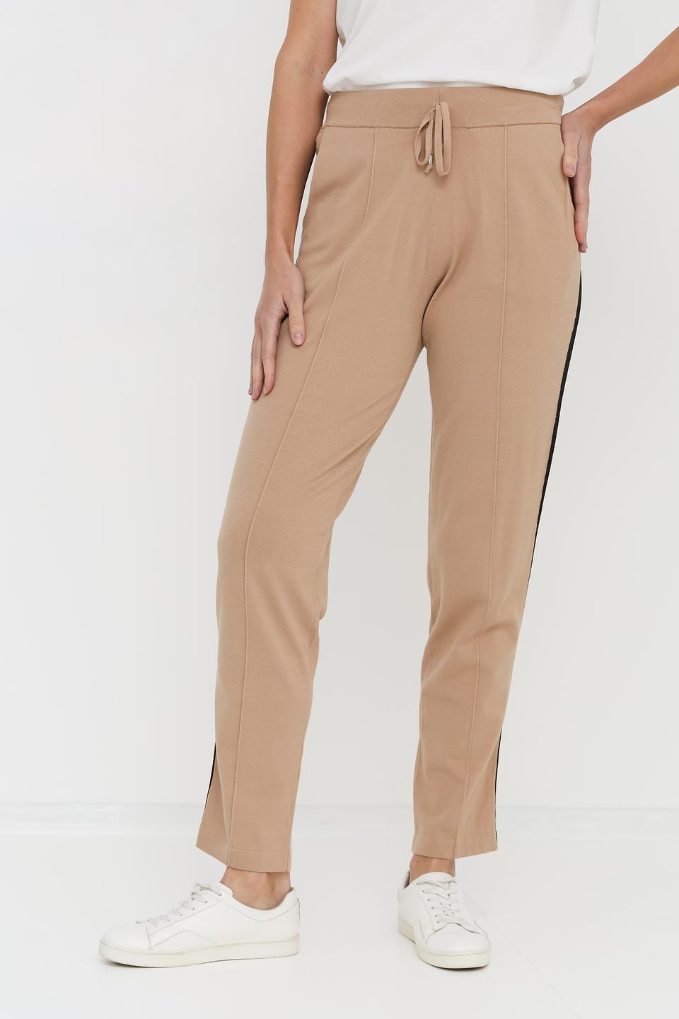 Брюки Pezzo с полосой бежевые