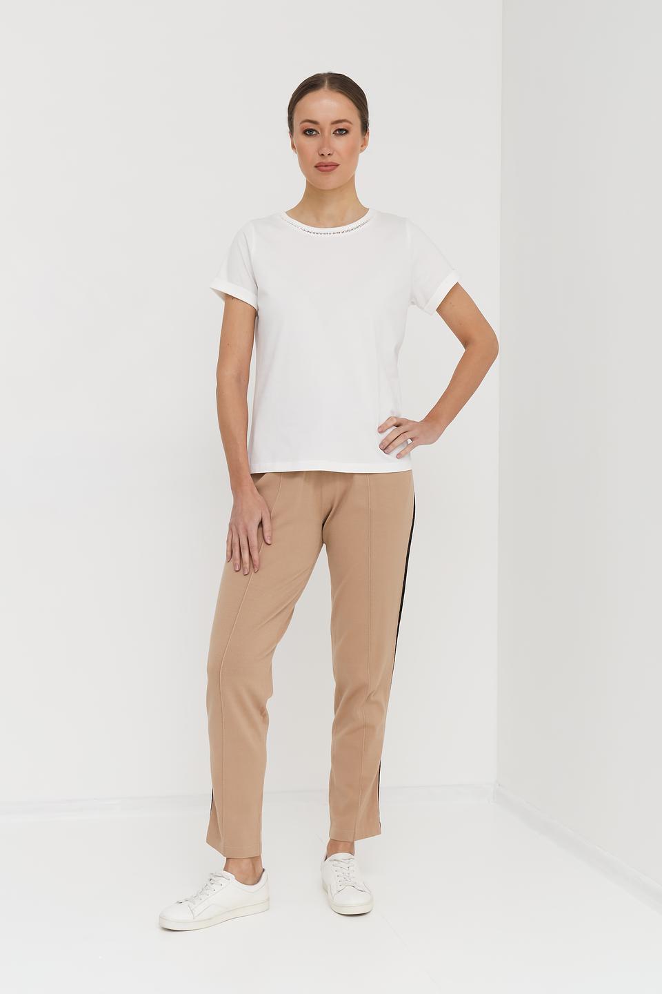 Брюки Pezzo с полосой бежевые