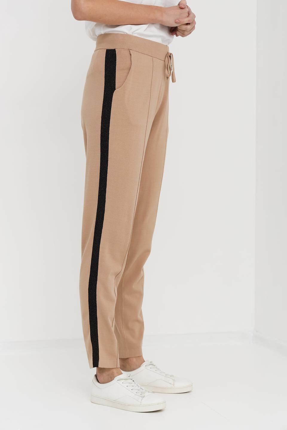 Брюки Pezzo с полосой бежевые