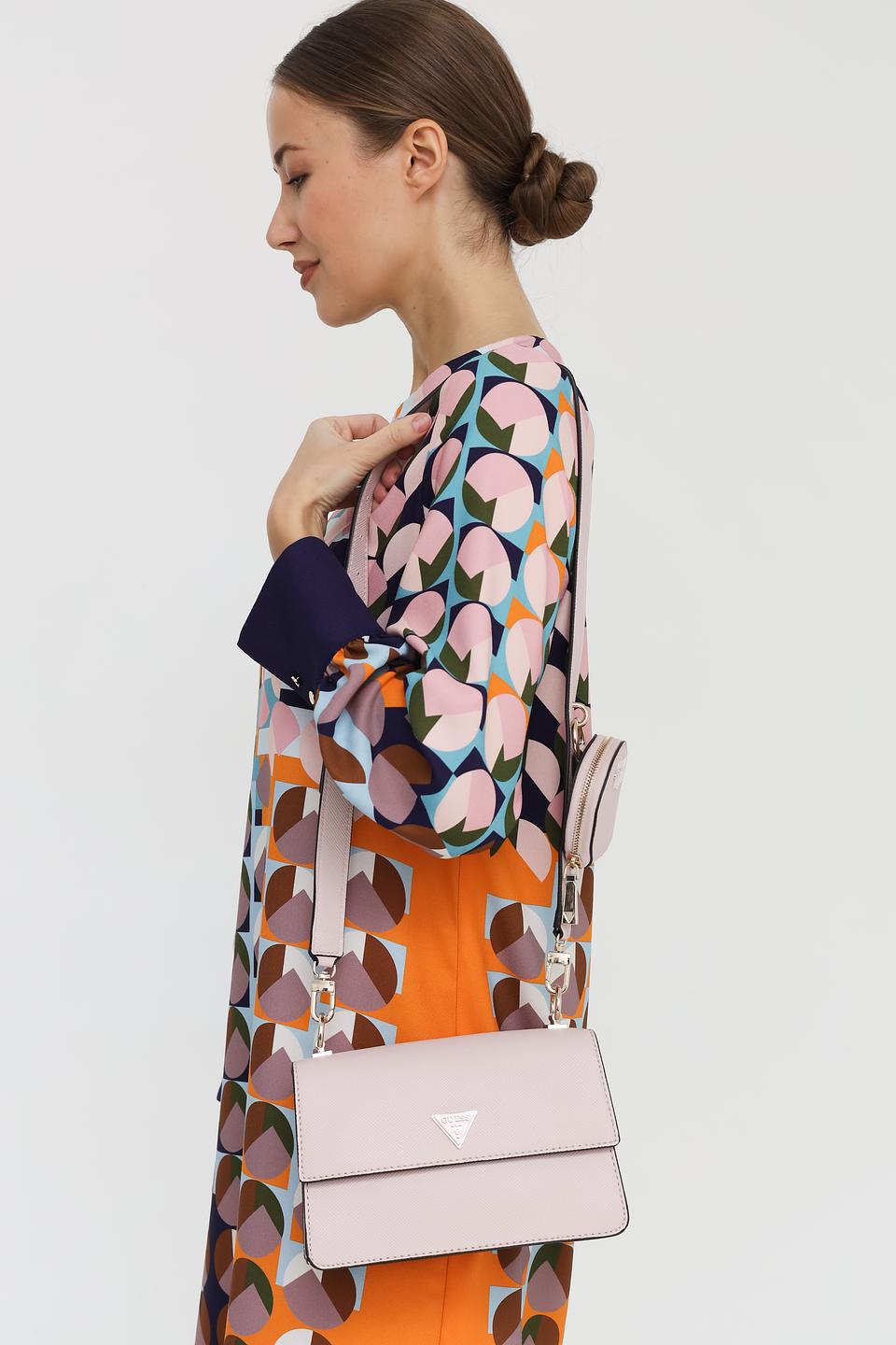 Сумка кросс-боди Guess пудрово-розовая