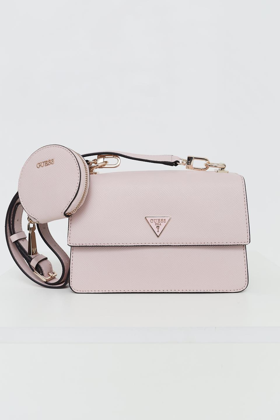 Сумка кросс-боди Guess пудрово-розовая