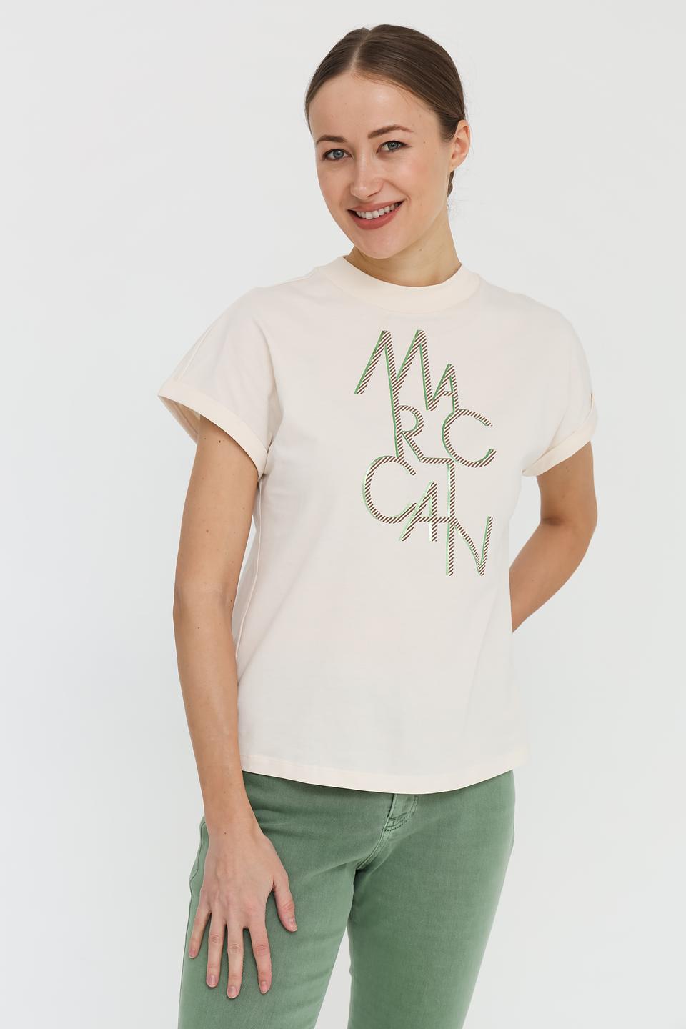 Футболка Marc Cain с логотипом, кремовый