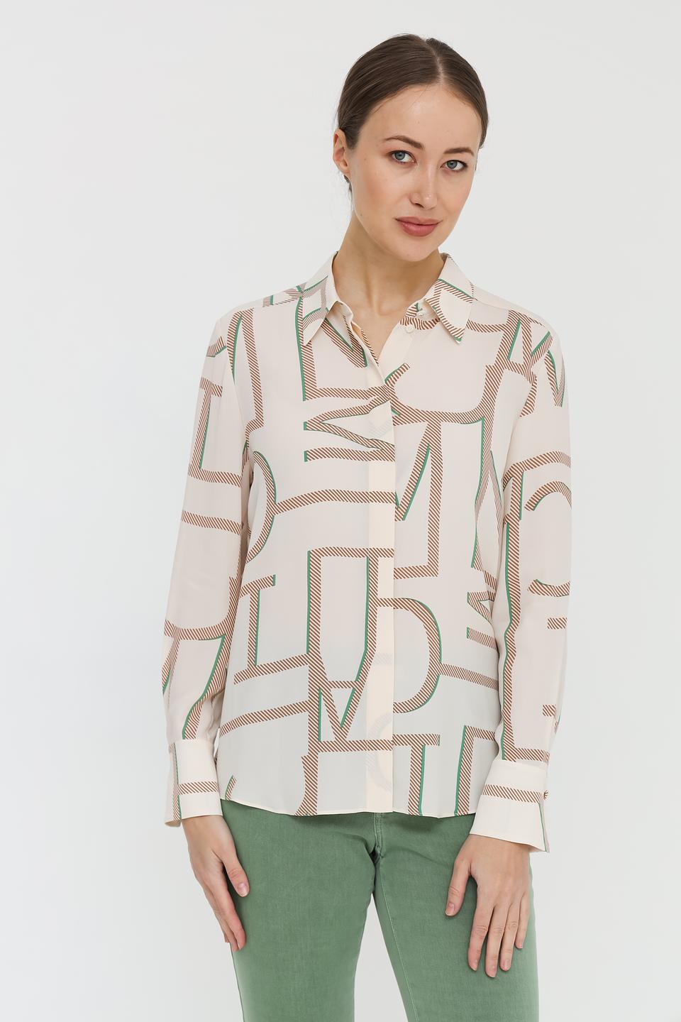 Рубашка Marc Cain с принтом бежевая