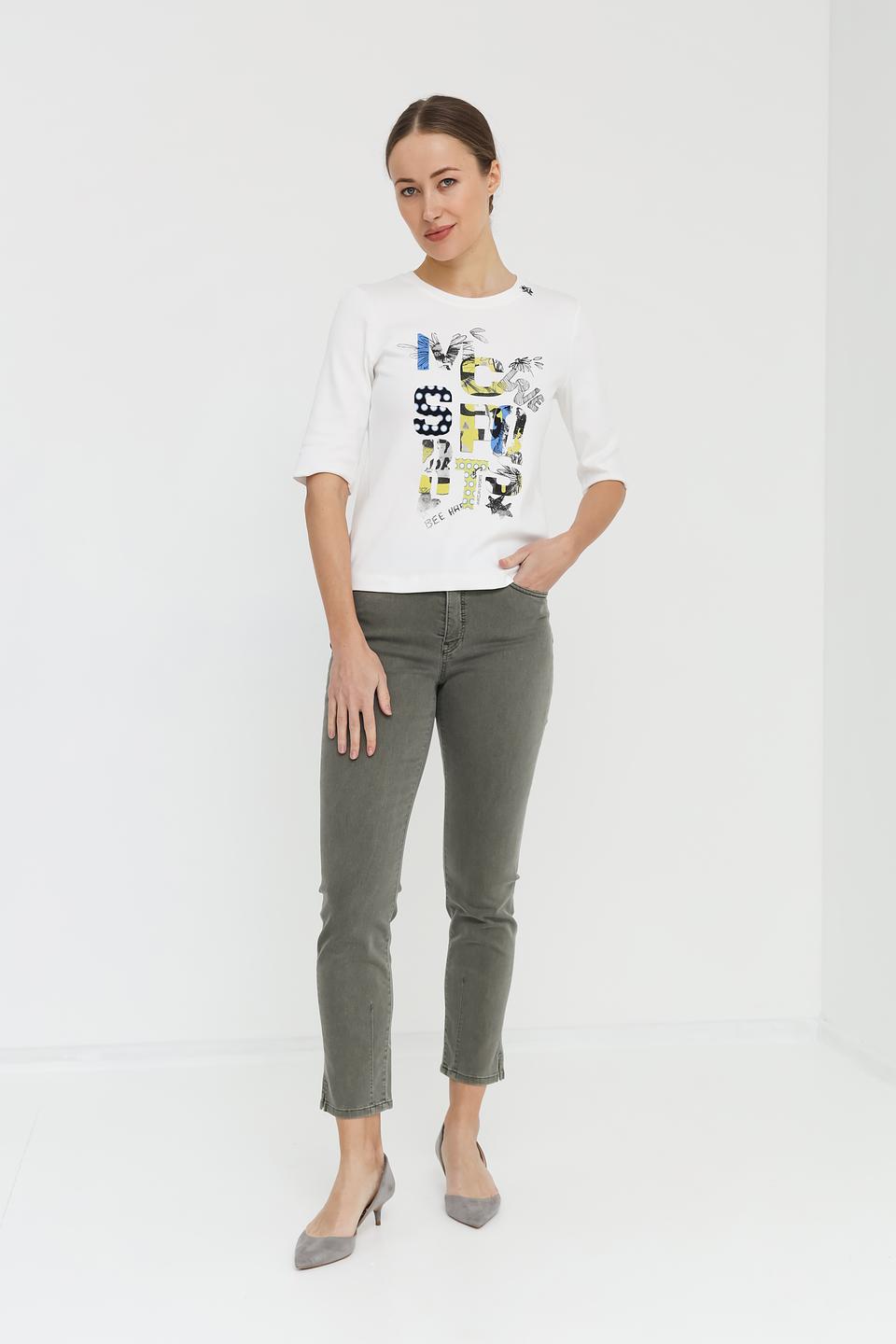 Джинсы Marc Cain хаки с потертостями