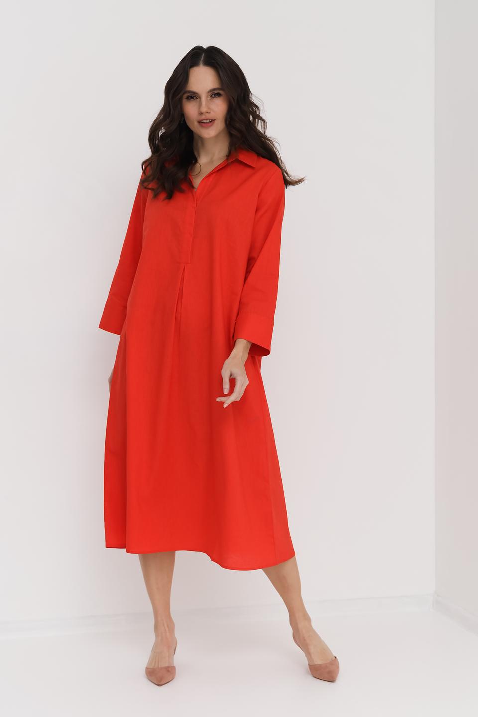 Платье рубашка UNQ алое