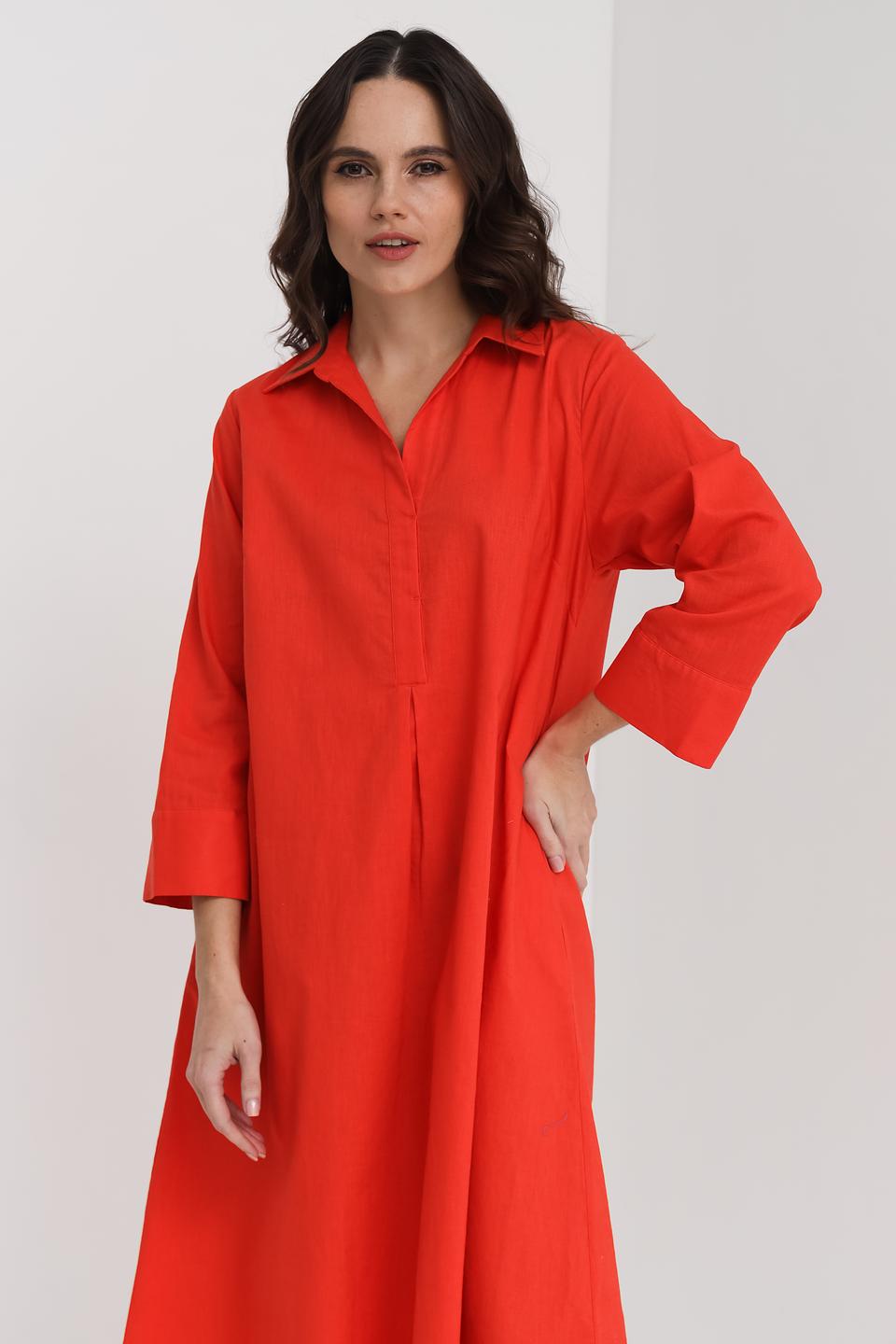 Платье рубашка UNQ алое