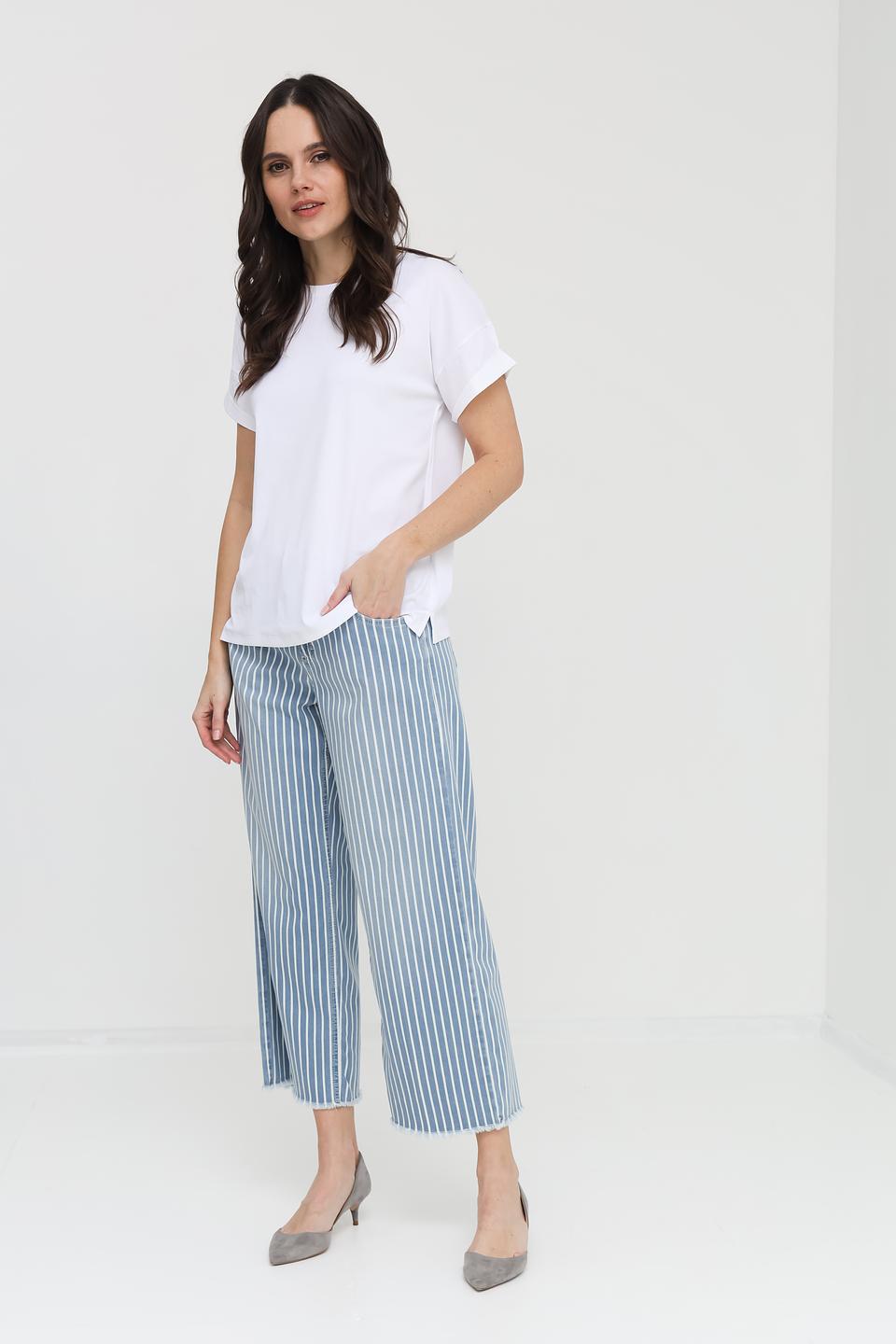 Джинсы Angels в полоску голубой