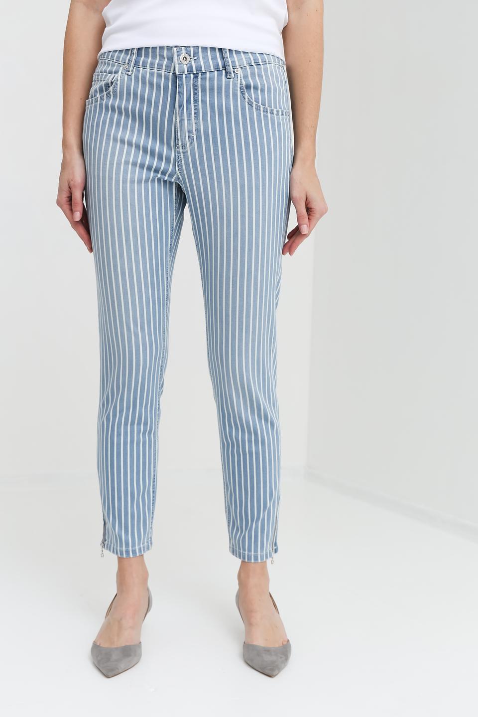 Джинсы Angels в полоску голубой