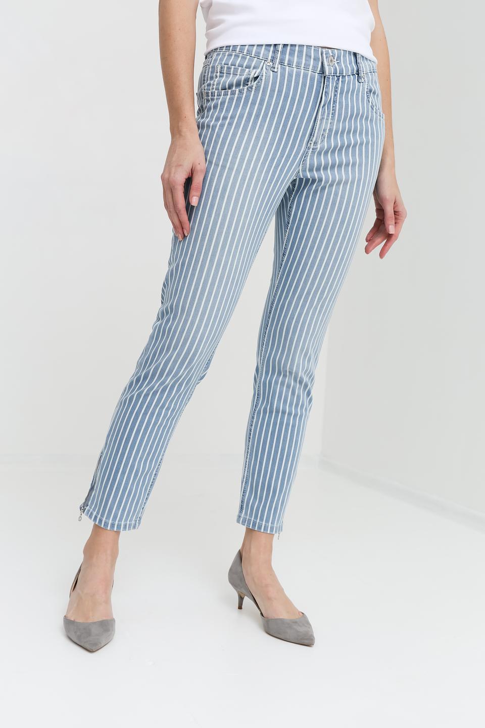 Джинсы Angels в полоску голубой