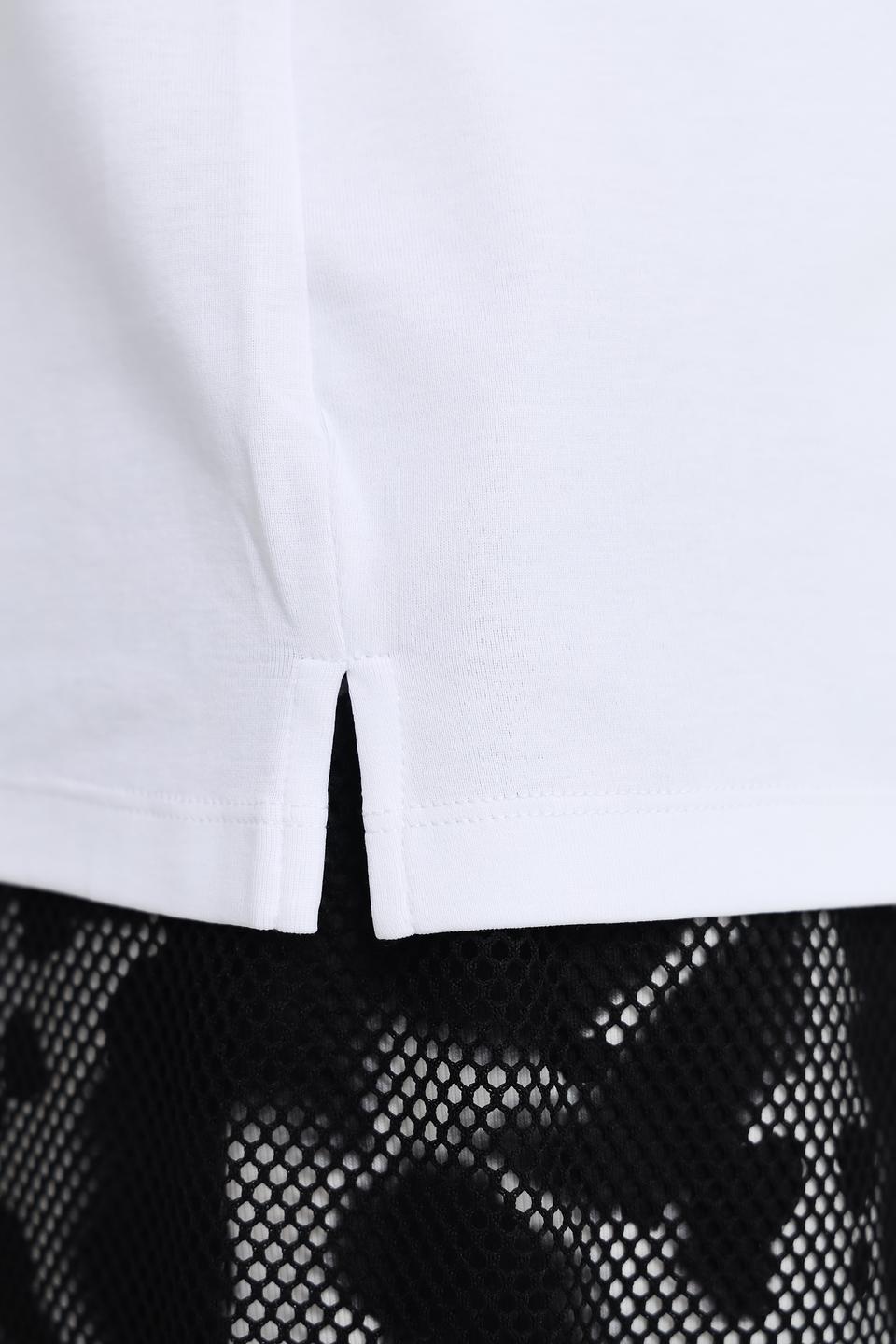 Футболка Marc Cain Collections белая с рукавами-манжетами