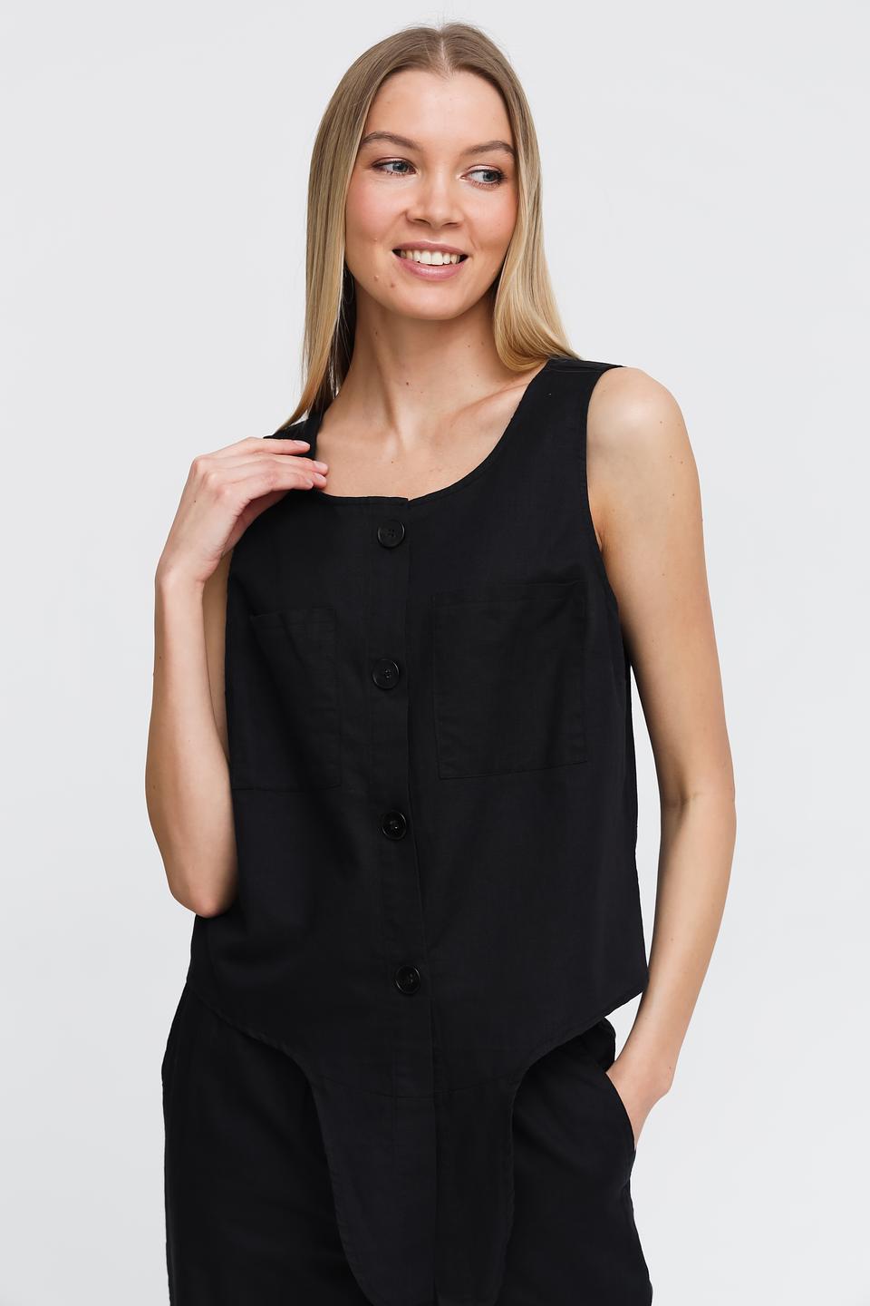 Топ Pezzo чёрный на пуговицах