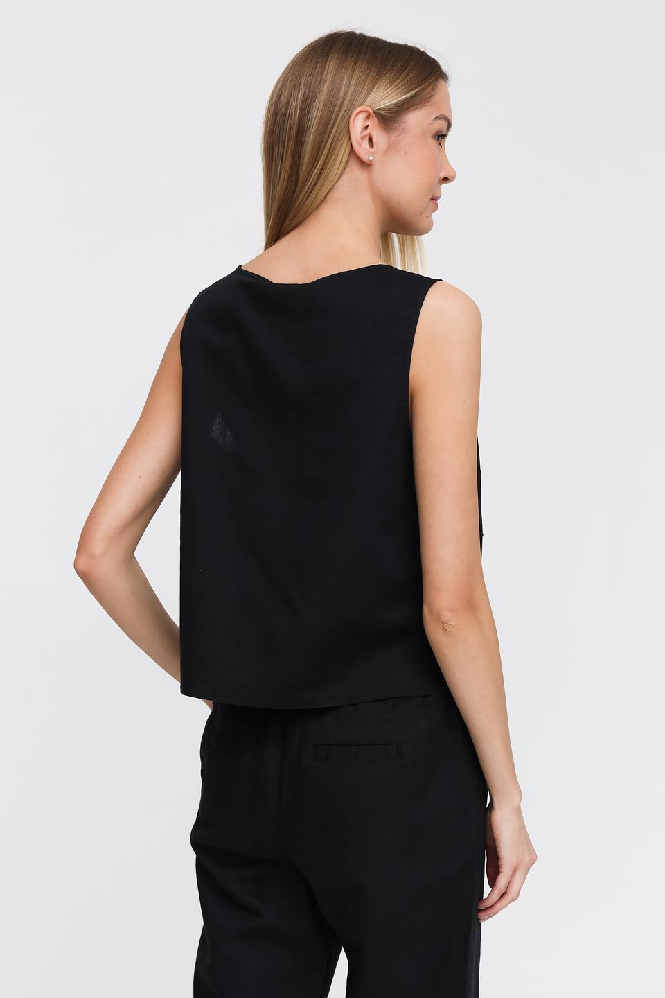 Топ Pezzo чёрный на пуговицах