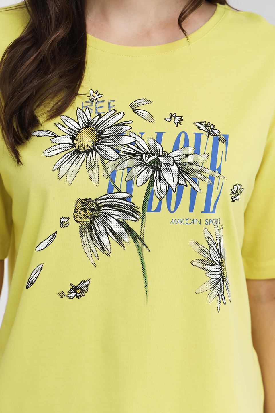 Футболка Marc Cain Sports жёлтая с принтом