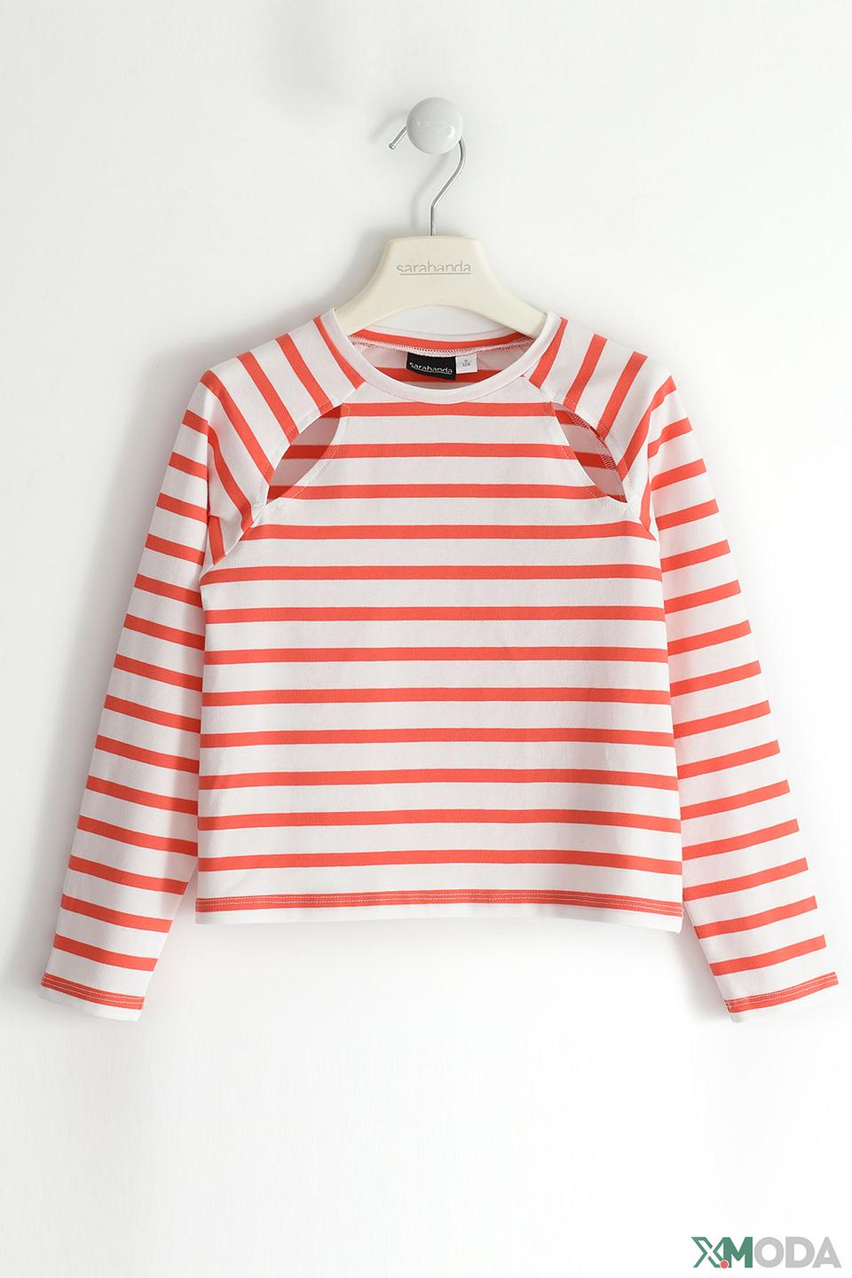 Футболка Sarabanda дев. в полоску оранжевый