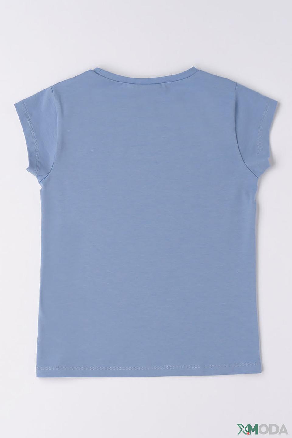 Футболка Sarabanda дев. голубая с рукавами-крылышками