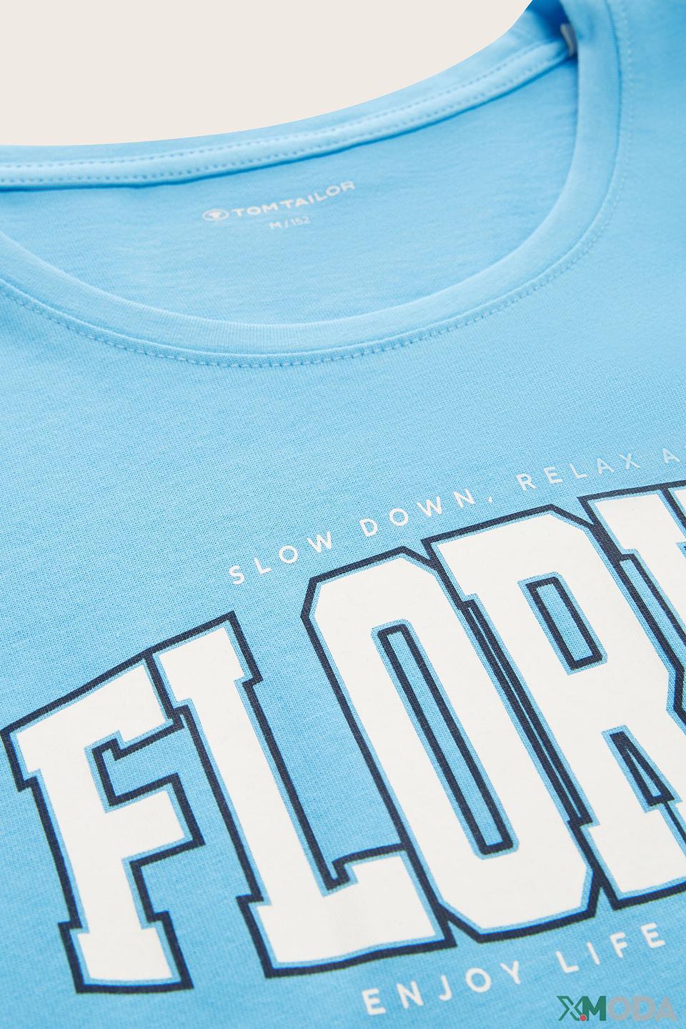 Футболка Tom Tailor дев. Florida голубая