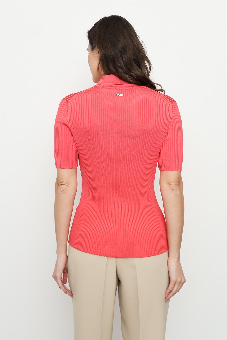 Джемпер Boss Black красный с поло воротником и кнопками