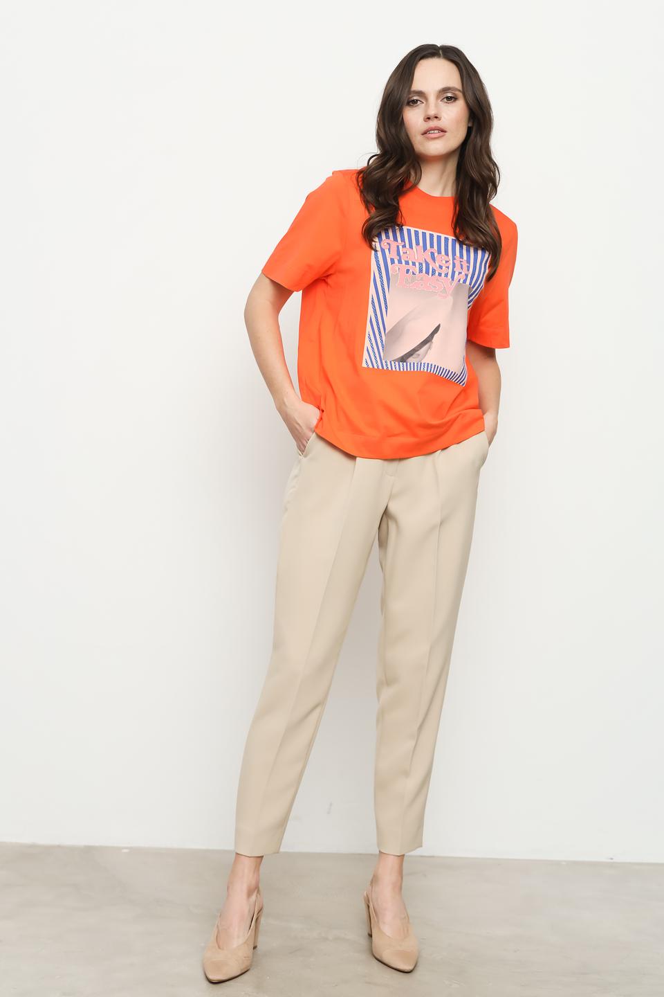 Футболка Rich and Royal оранжевая с принтом