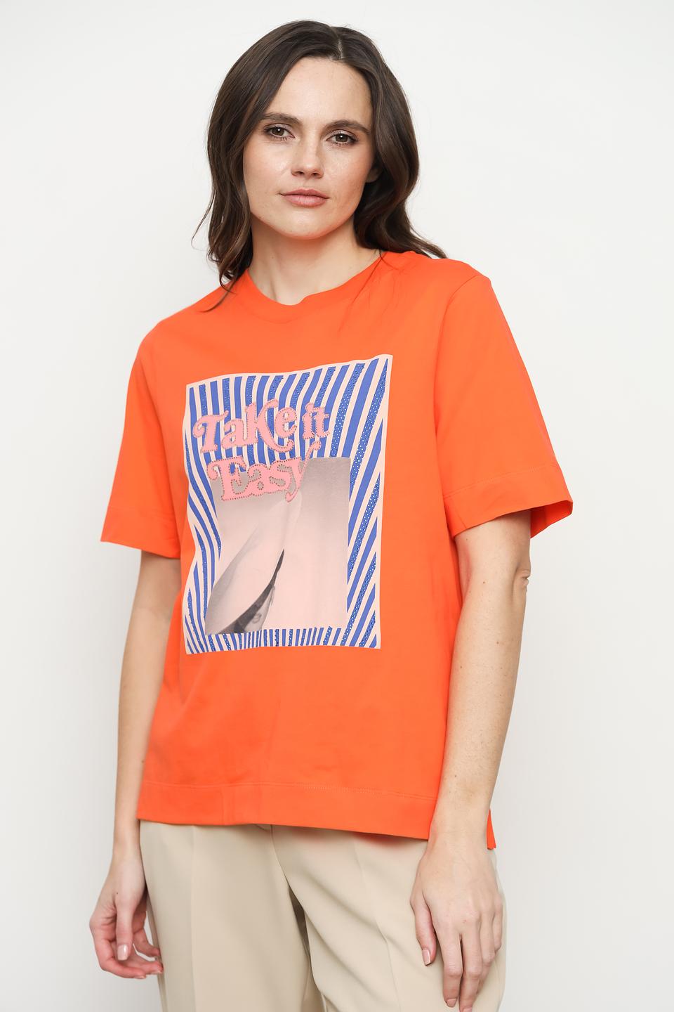 Футболка Rich and Royal оранжевая с принтом