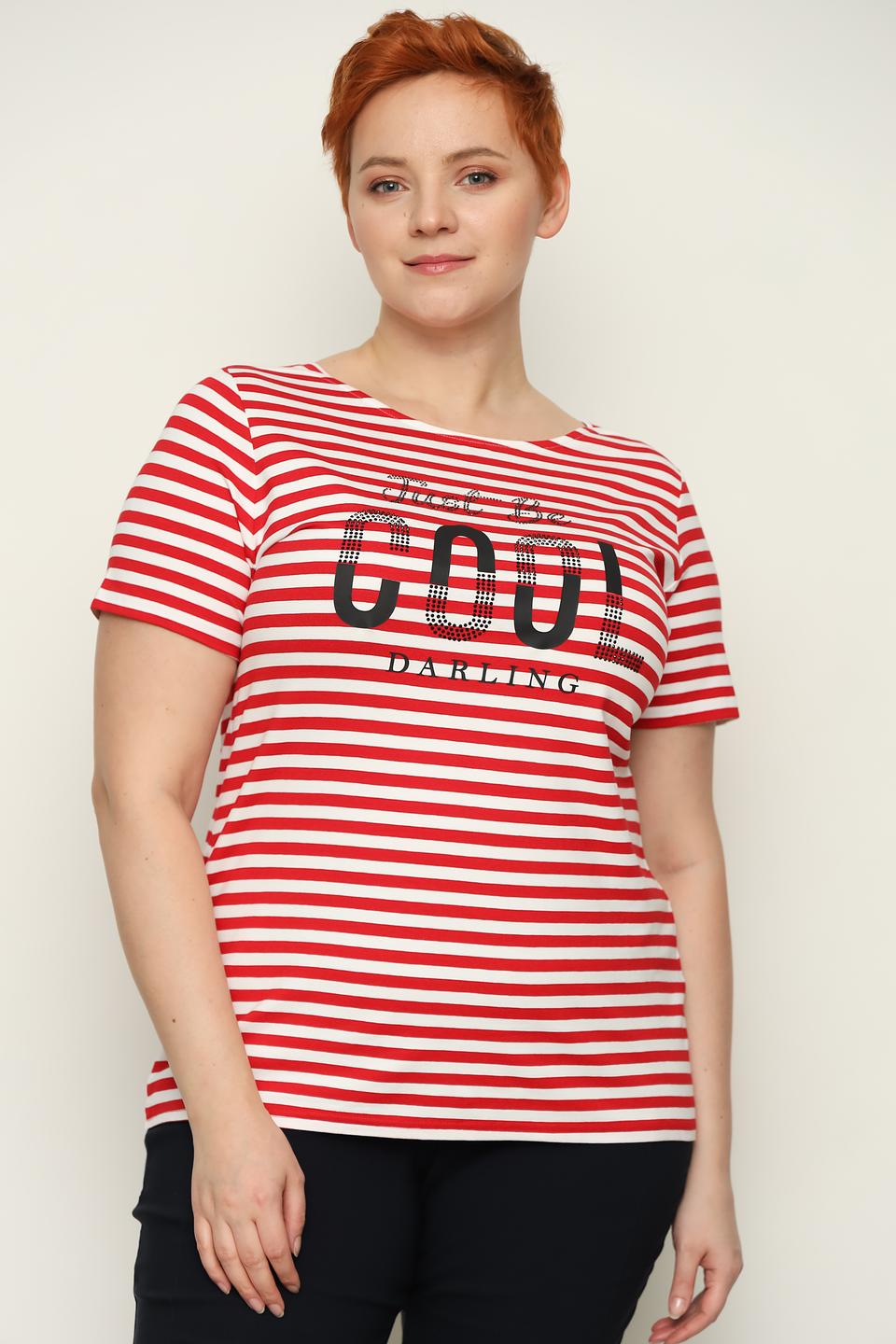 Футболка Doris Streich в полоску красная
