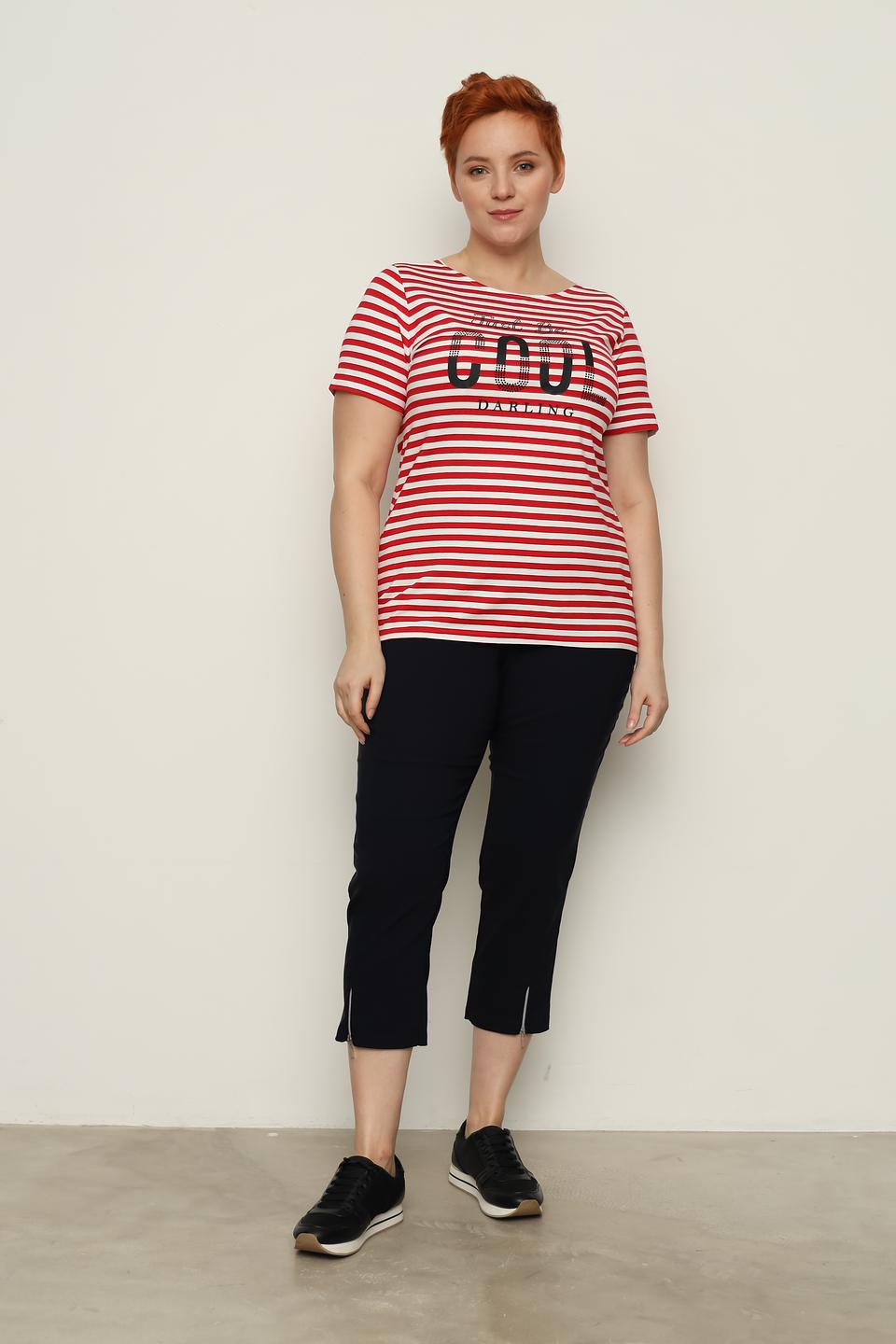Футболка Doris Streich в полоску красная