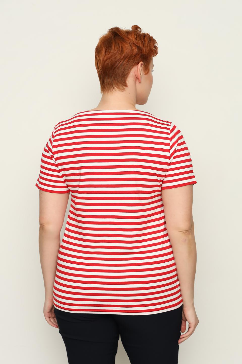 Футболка Doris Streich в полоску красная