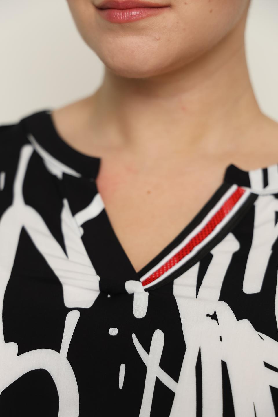 Блуза Doris Streich с принтом чёрно-белый