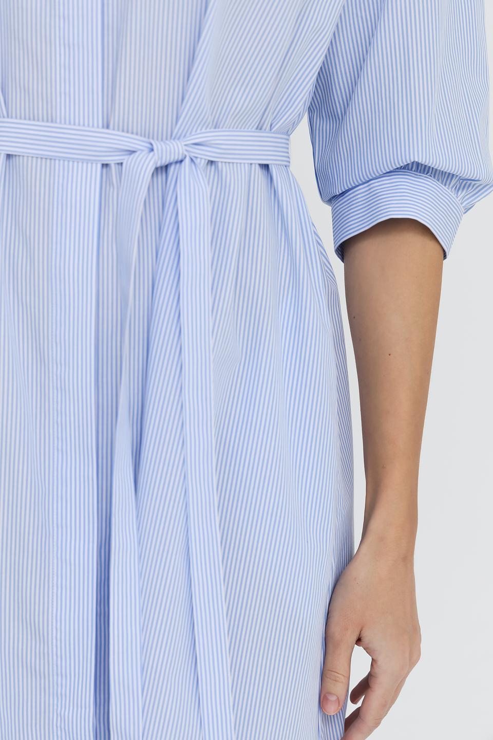Платье рубашка UNQ в полоску голубое