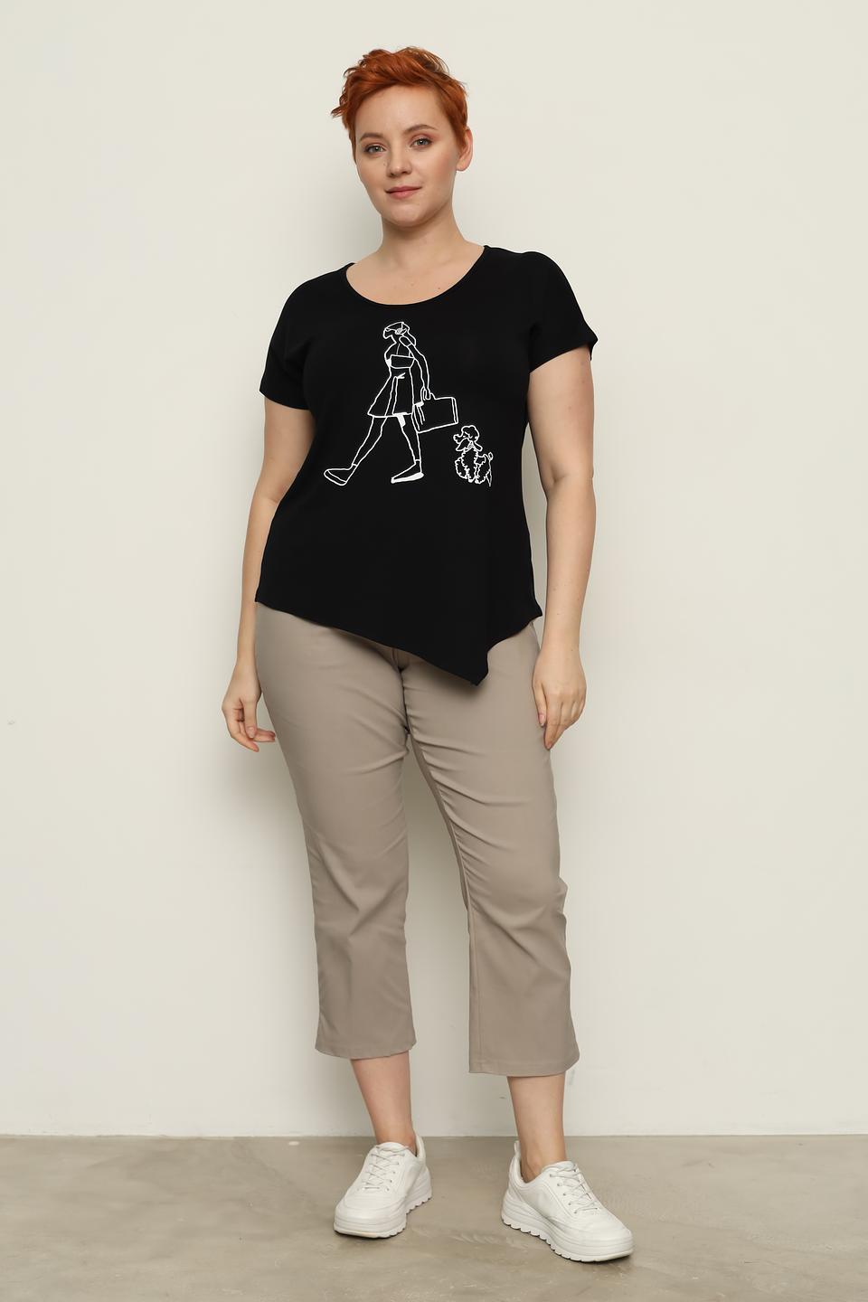 Блуза Doris Streich с принтом чёрная