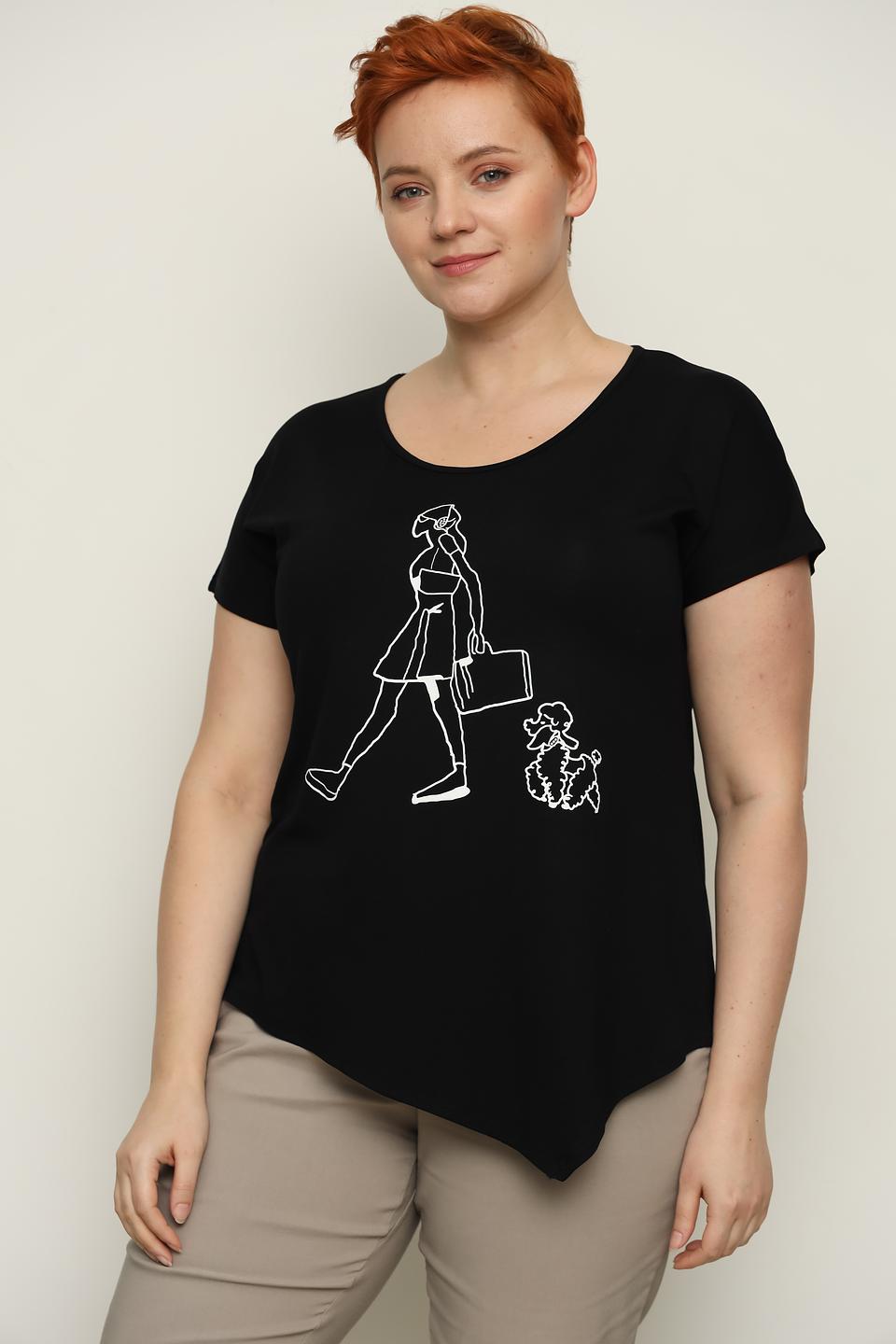 Блуза Doris Streich с принтом чёрная