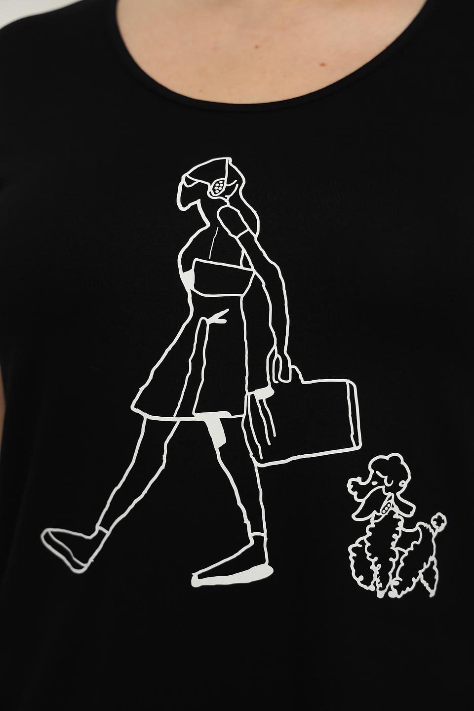 Блуза Doris Streich с принтом чёрная