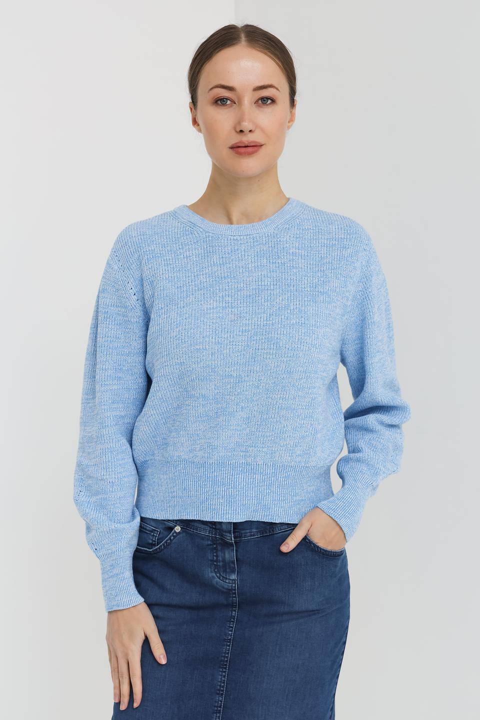 Пуловер Taifun голубой вязаный