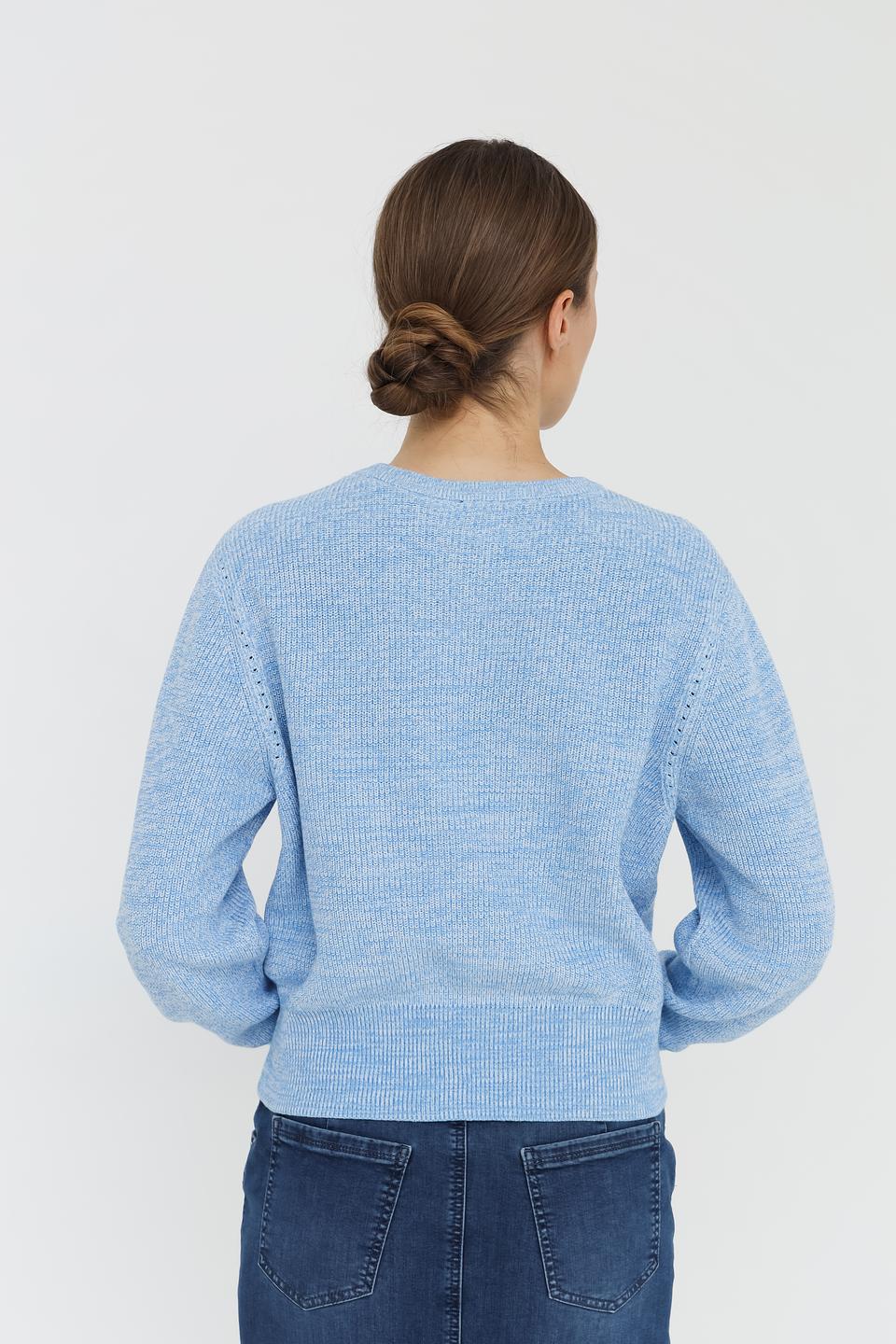 Пуловер Taifun голубой вязаный