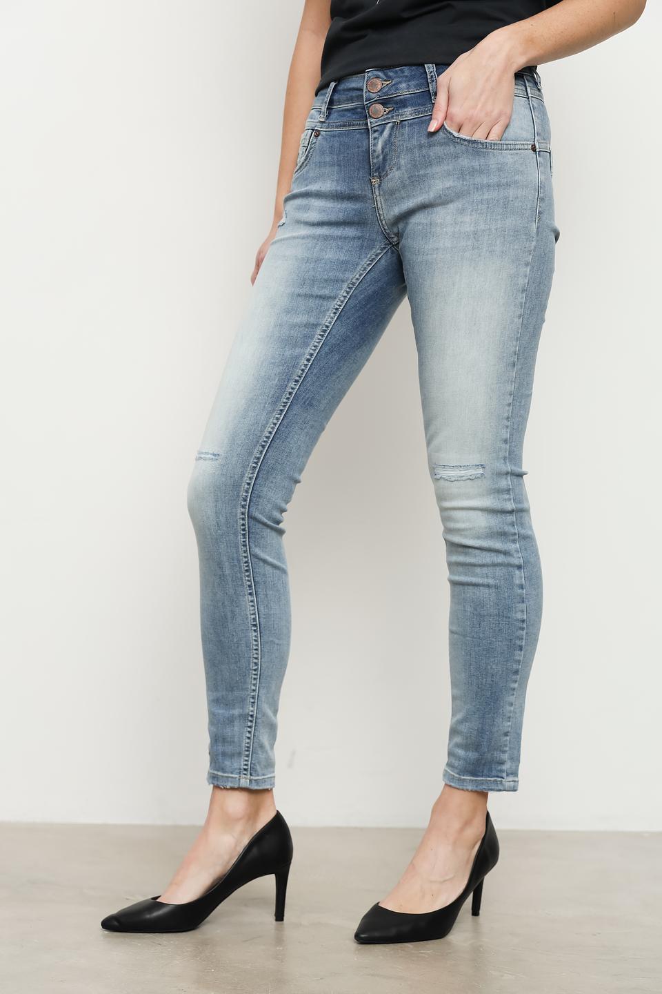 Джинсы с потертостями Zhrill голубые