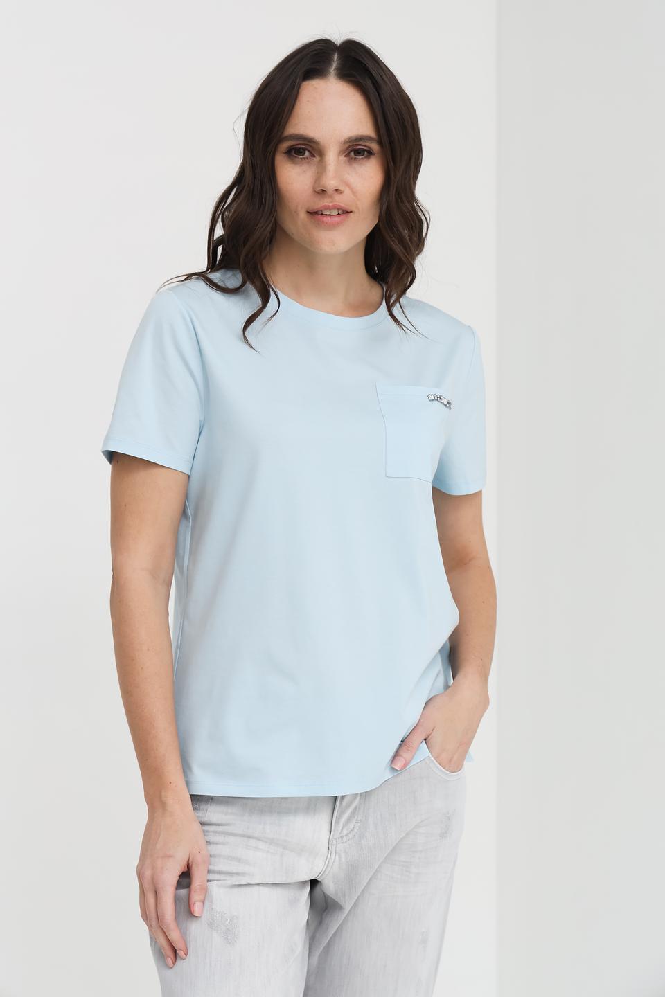 Футболка Marc Cain с карманом голубая