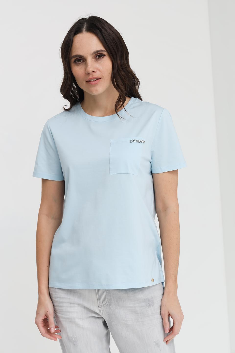 Футболка Marc Cain с карманом голубая