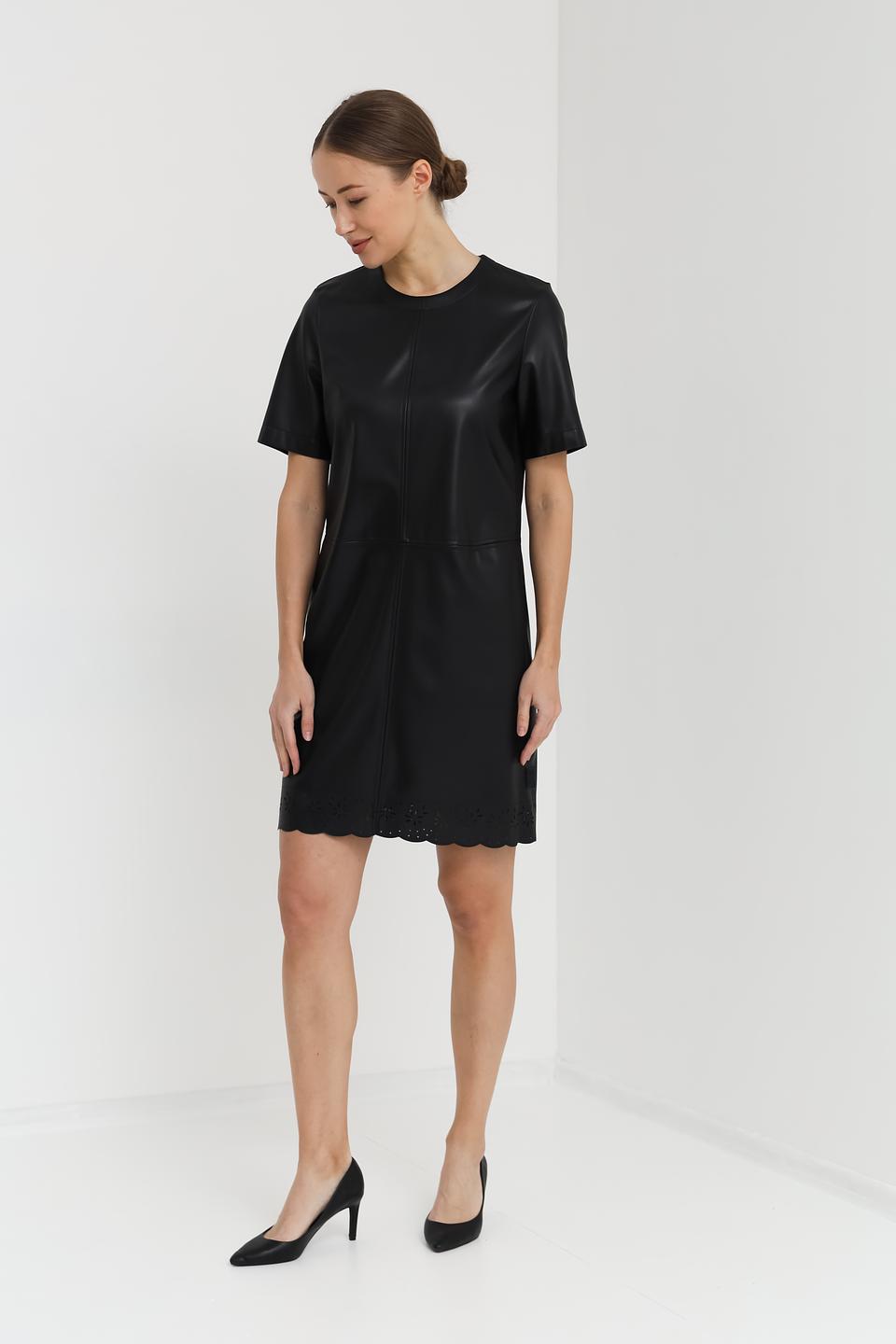 Платье Marc Cain из экокожи чёрное