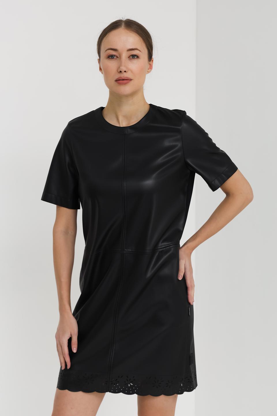 Платье Marc Cain из экокожи чёрное