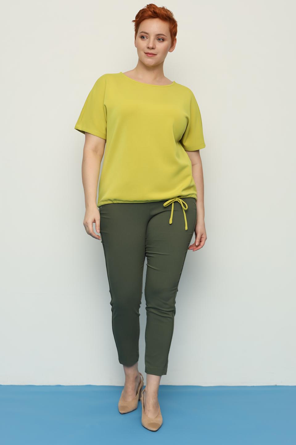 Блуза Samoon лайм с коротким рукавом