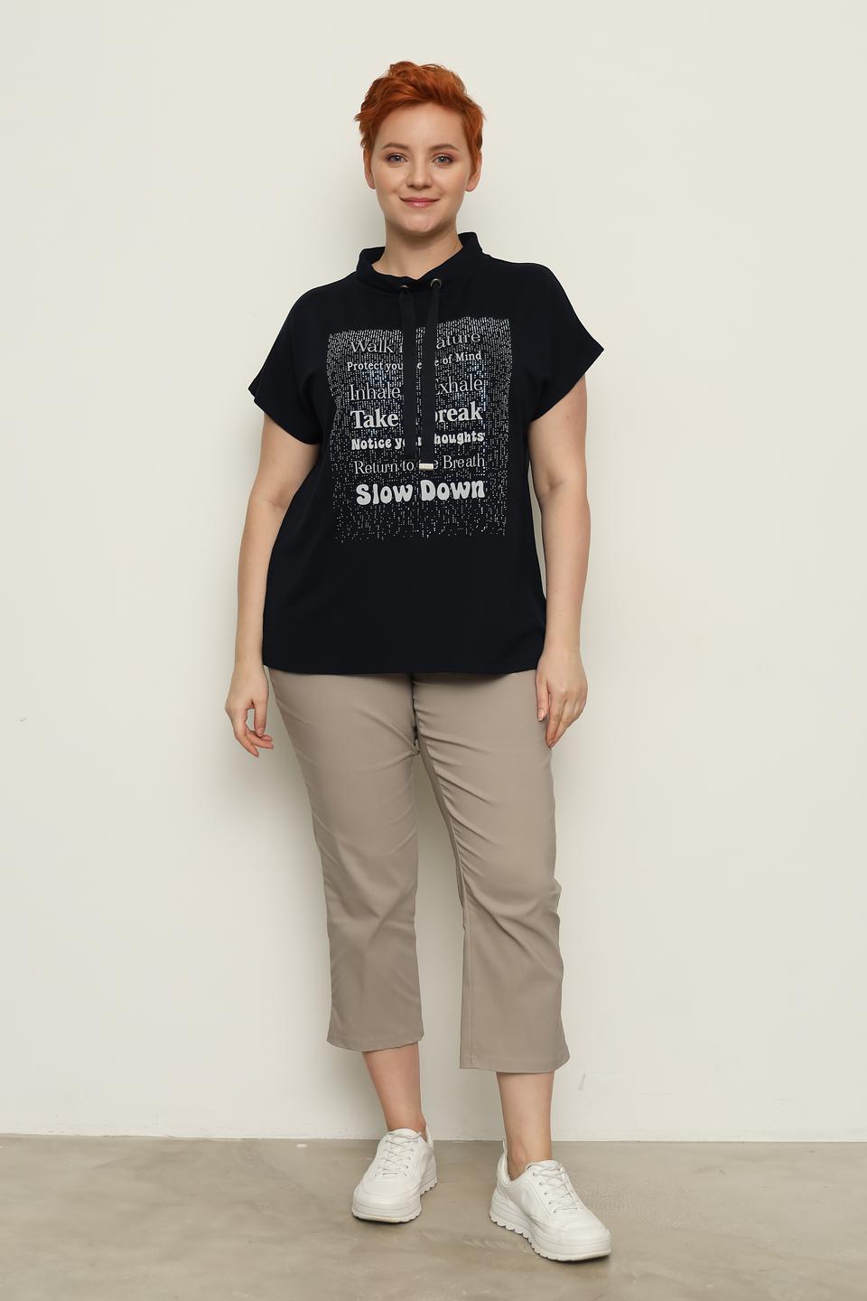 Футболка Doris Streich с принтом чёрная