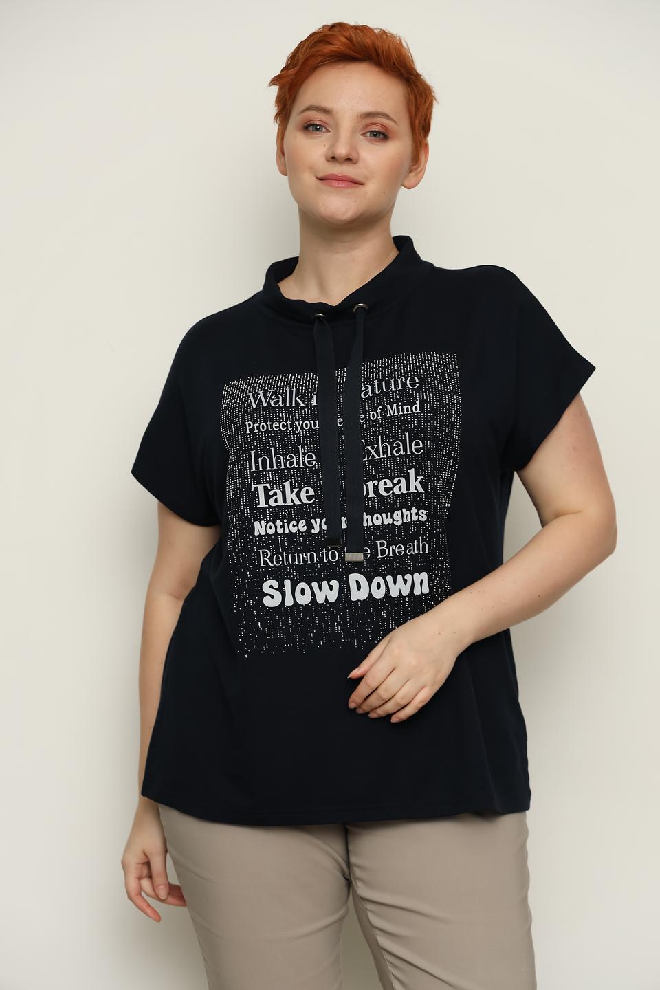 Футболка Doris Streich с принтом чёрная