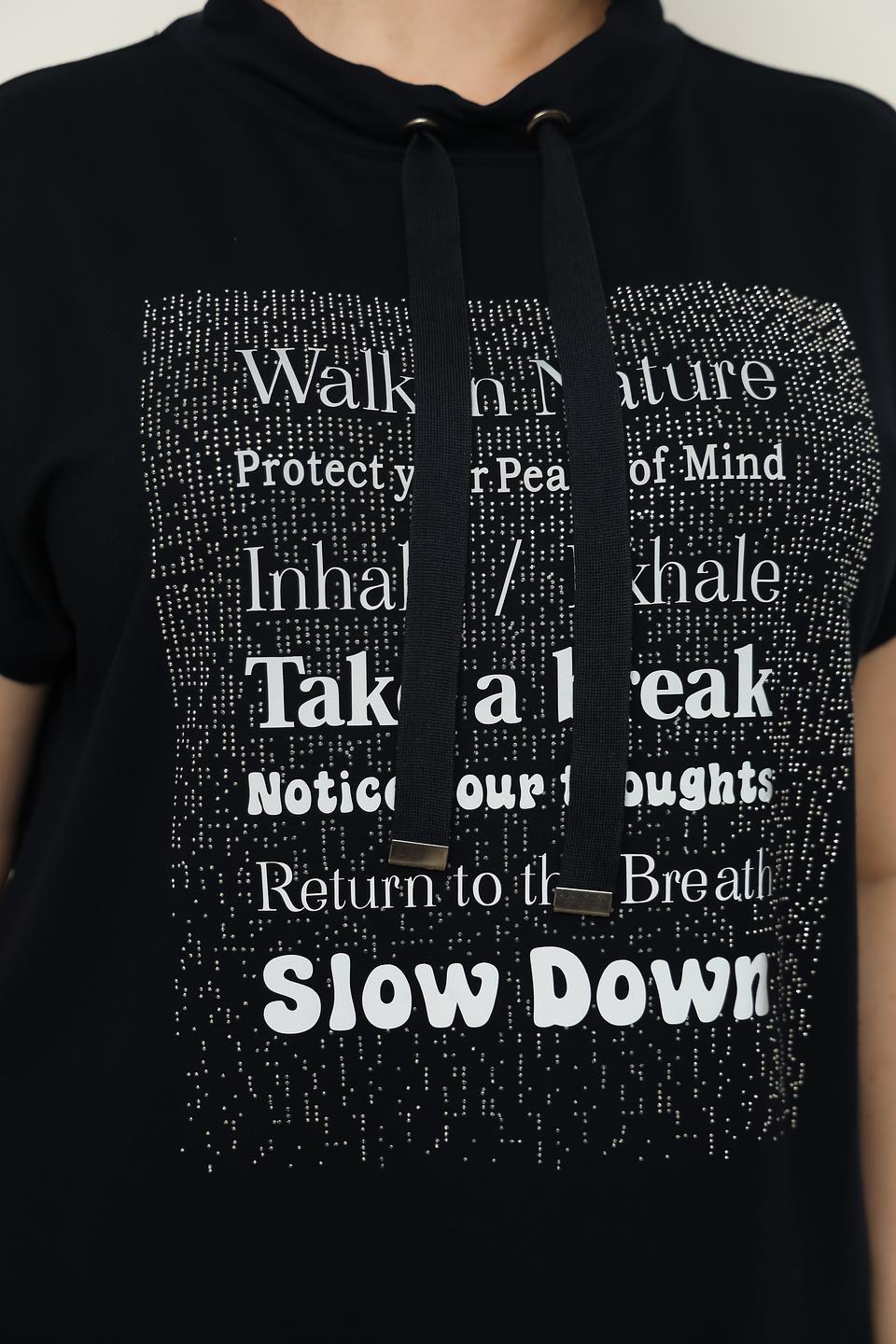 Футболка Doris Streich с принтом чёрная