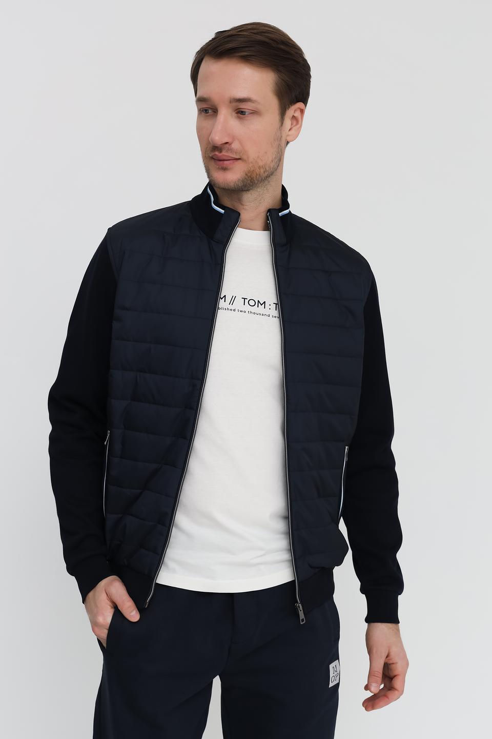 Кардиган Bugatti стеганый темно-синий