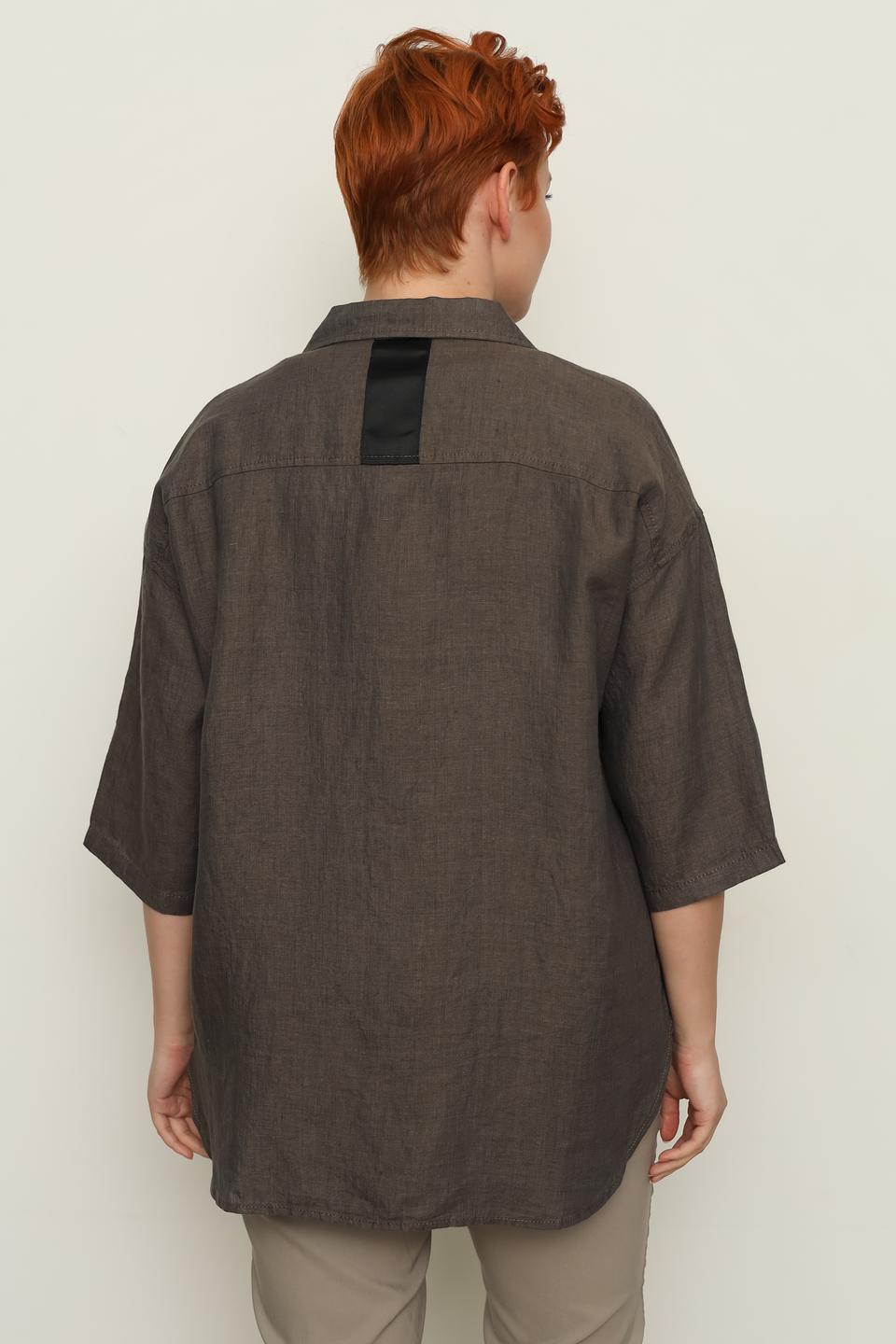 Рубашка оверсайз Doris Streich серая