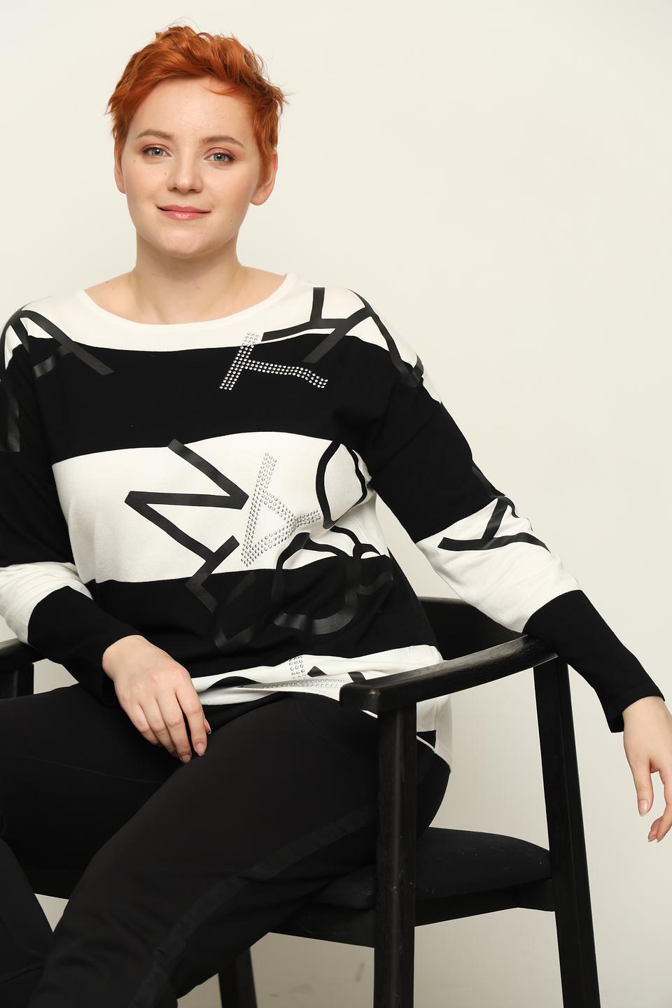 Пуловер Via Appia DUE черно-белый