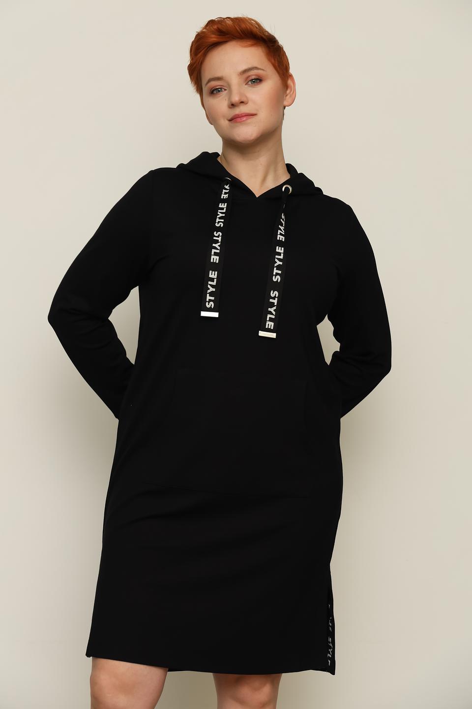 Платье Via Appia черное с капюшоном
