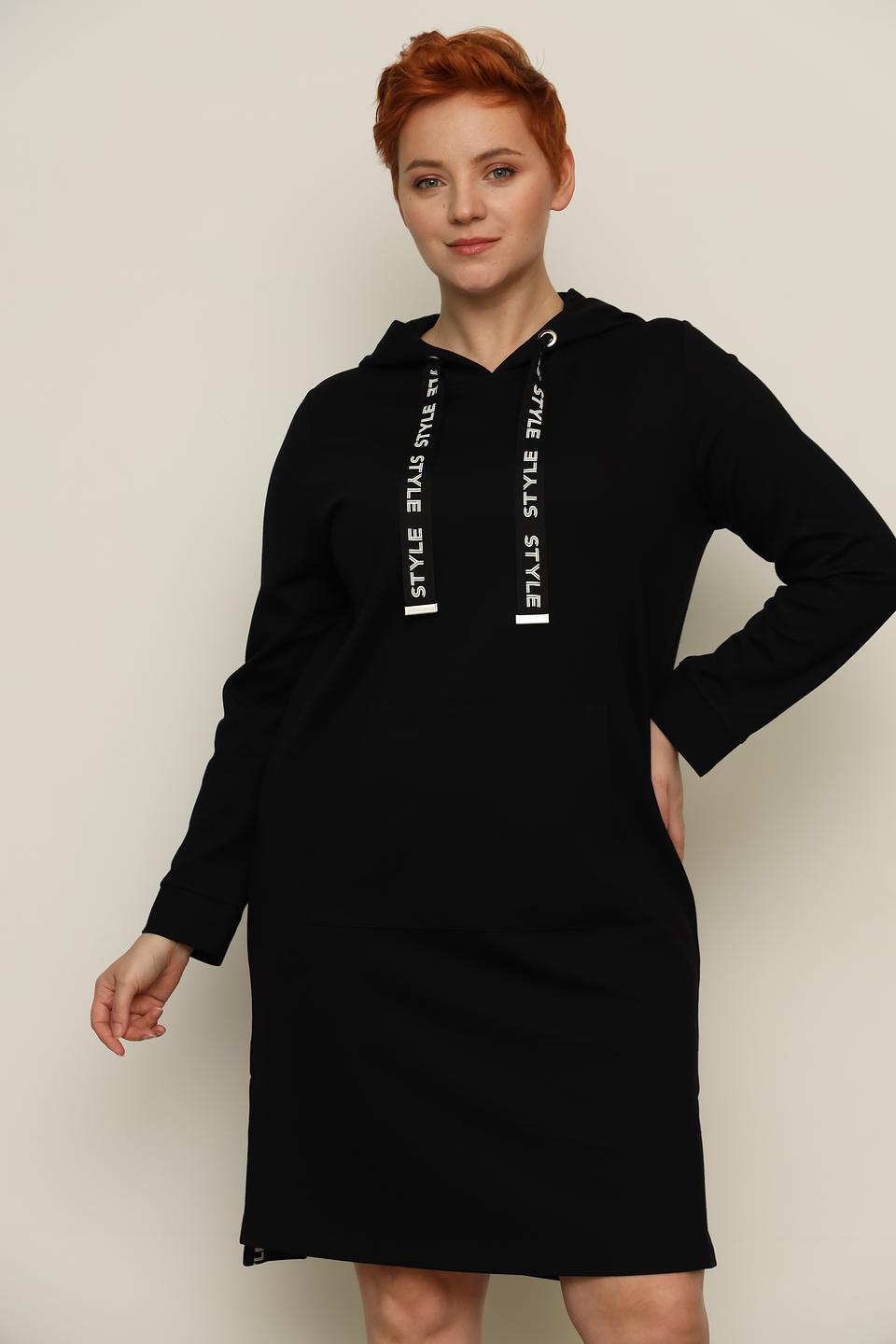 Платье Via Appia черное с капюшоном