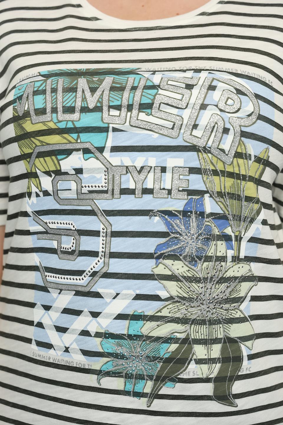 Футболка Via Appia полосатая с принтом