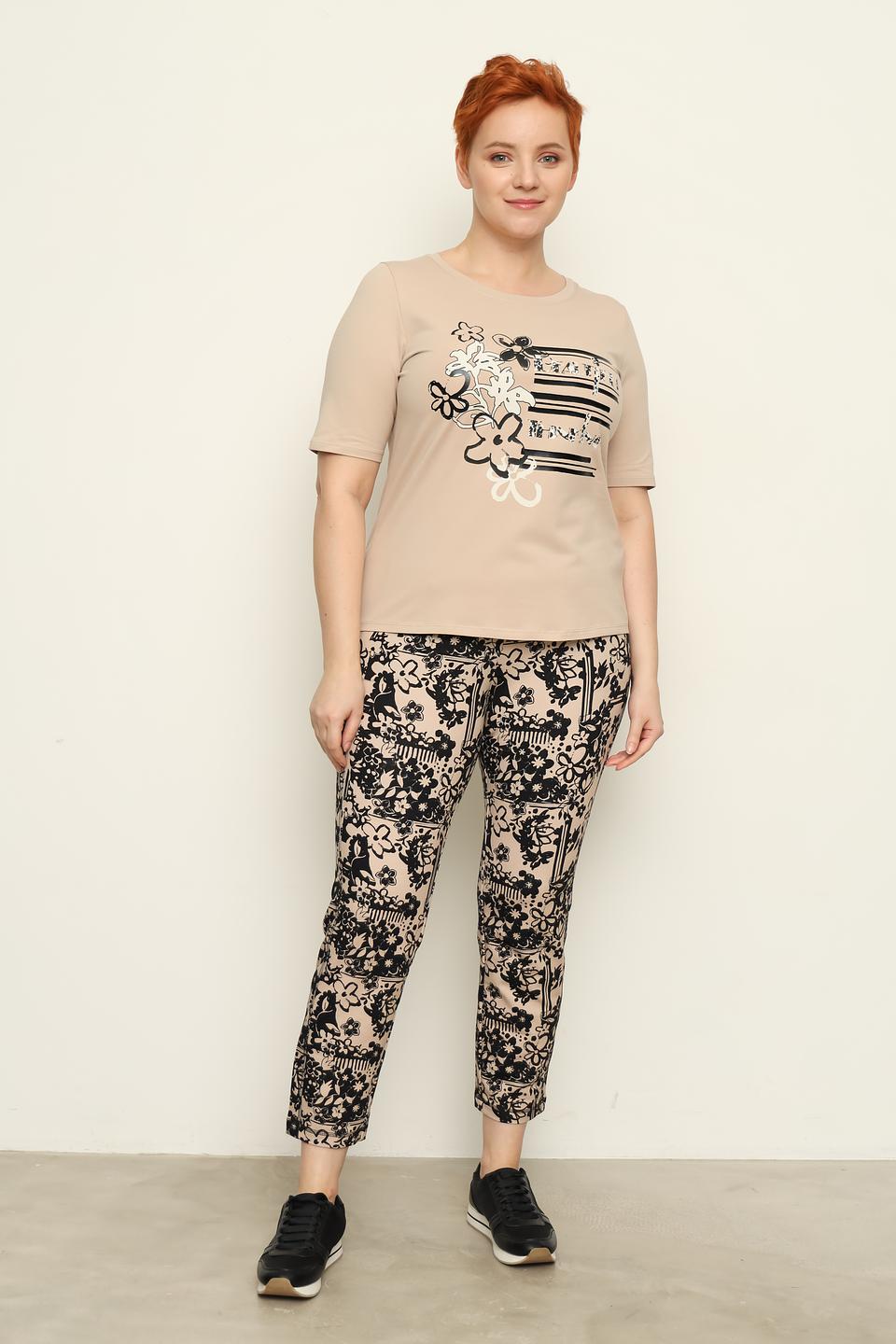 Футболка Thomas Rabe с принтом бежевая