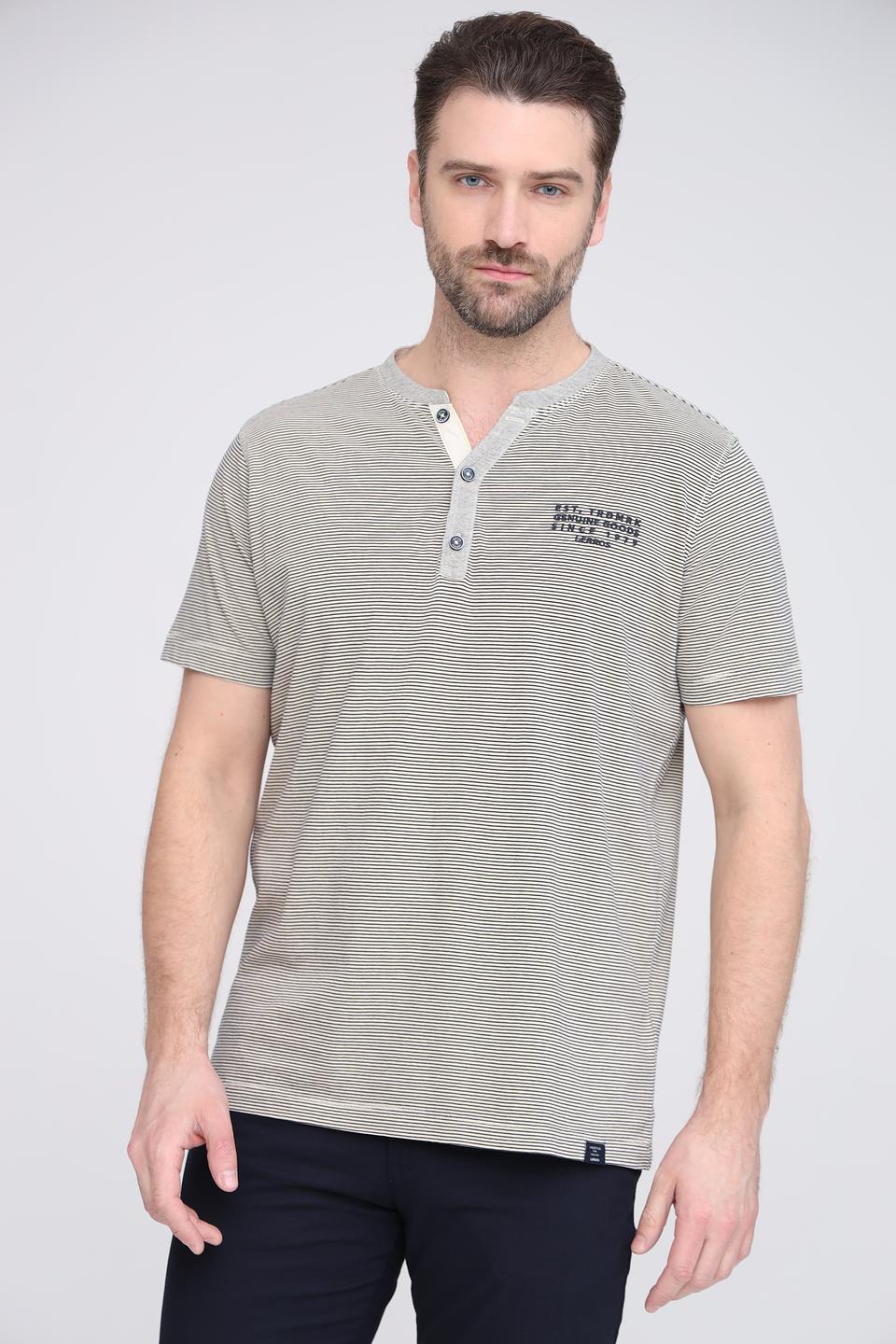 Поло Lerros в полоску серое